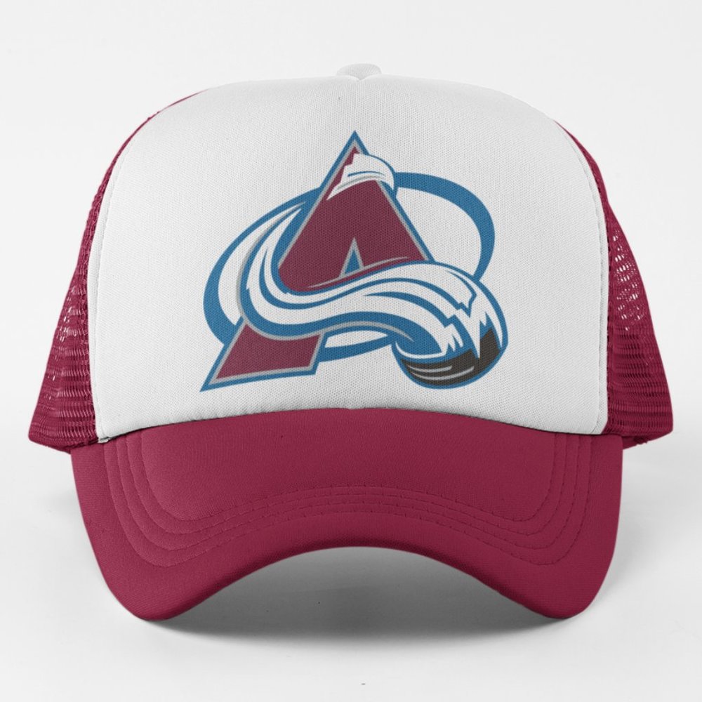 NEW Colorado Avalanche Logo Foam Trucker Mesh Snapback Hat 2-TONE: WHITE MAROON - Picture 1 of 3